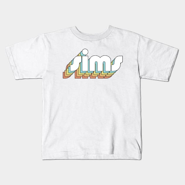 Sims - Retro Rainbow Typography Faded Style Kids T-Shirt by Paxnotods